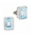 Boccadamo Earrings for Women - Sophie Lobe in 925% Silver with Aquamarine Crystals and Zircons