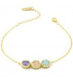 Boccadamo Women's Bracelet - Sophie in 925% Golden Silver with Colored Crystals and Zircons