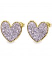 Rue Des Mille Earrings for Women - Stardust Ten in 925% Gold Silver with Oversized Hearts
