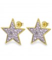 Rue Des Mille Earrings for Women - Stardust Ten in 925% Gold Silver with Oversized Stars