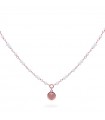 Rue Des Mille Necklace for Women - Gipsy Chic White in 925% Rose Gold Silver with White Stones and Heart Medal - 0