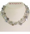 Rajola Necklace for Women - Candy Multistrand Choker with Labradorite and Pearls