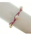 Rajola Women's Bracelet - Two-Strand Venus with Garnet and Pearls