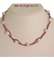 Collana Rajola da Donna - Venus Girocollo con Perle Rosa e Granato