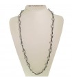 Rajola Necklace for Women - Long Venus with Gray Pearls and Blue Spinel