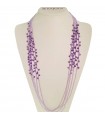 Rajola Necklace for Women - Neruda Long Multistrand with Amethyst and Hematite