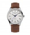 Frederique Constant Watch - Classics Index Automatic 40mm Silver Guilloche - Brown Leather Strap - 0