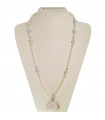 Rajola Necklace for Women - Long Athena with Pearls and Cameo with Engraved Woman