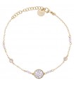 Rue Des Mille Bracelet for Women - Stardust Ten Gold with Circle and Zircon Pavé