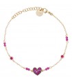 Bracciale Rue Des Mille da Donna - Stardust Ten Gold con Cuore e Zirconi Fucsia