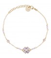 Rue Des Mille Bracelet for Women - Stardust Ten Gold with Four-Leaf Clover and Pavé Zircons