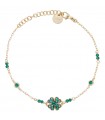Rue Des Mille Bracelet for Women - Stardust Ten Gold with Four-Leaf Clover and Blue Zircons