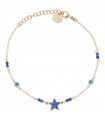 Rue Des Mille Bracelet for Women - Stardust Ten Gold with Star and Blue Zircons