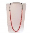 Rajola Women's Necklace - Capricci Primula Long with Red Coral and Onyx