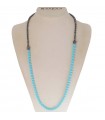 Rajola Necklace for Women - Capricci Long Primula with Turquoise Paste and Hematite