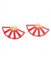 Valentina Ferragni - Ginevra Ruby Fan Earrings with Eye and White Stone - 0