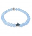 JACK&CO WOMEN'S SILVER BRACELET WITH BLUE JADE AND STAR - 0