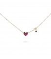 Collana Rue Des Mille da Donna - Stardust Ten Girocollo Gold con Cuore e Zirconi Rosa