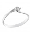 Anello Davite&Delucchi - Solitario in Oro Bianco 18 carati con Diamante Naturale 0,08 ct