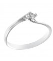 Davite&Delucchi Ring - Solitaire in 18k White Gold with Natural Diamond 0.08 ct - 0