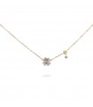 Collana Rue Des Mille da Donna - Stardust Ten Girocollo Gold con Quadrifoglio e Zirconi Bianchi