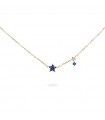 Collana Rue Des Mille da Donna - Stardust Ten Girocollo Gold con Stella e Zirconi Blu