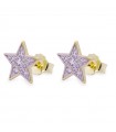 Rue Des Mille Earrings for Women - Stardust Ten Lobe with Star and Pavé of White Zircons
