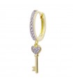 Rue Des Mille Single Earring for Women - Stardust Ten Gold with Pendant Key