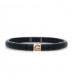 Roberto Demeglio Bracelet - Pura in Satin Black Ceramic with Letter G and Brown Diamonds 0.07 ct - 0