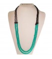 Rajola Women's Necklace - Capricci Long Primula with Green Agate and Black Onyx