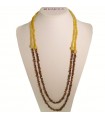 Rajola Women's Necklace - Capricci Long Primula with Yellow Jade and Tiger's Eye - 0