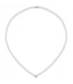 Lelune Necklace for Women - Water Lily with String of Pearls 44.5mm and Sphere with White Diamonds 0.14 ct