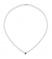 Collana Lelune da Donna - Ninfea con Filo di Perle 4/4,5mm e Ciondolo di Rubino con Diamanti 0,08 ct