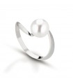 Lelune Ring for Women - Classic in White Gold with Pearl 7.5/8 mm Size 14