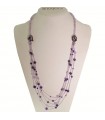 Rajola Women's Necklace - Jazz Long Multistrand with Lavender Amethyst