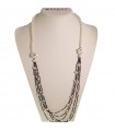 Rajola Women's Necklace - Jazz Long Multistrand with Pearls and Black Spinel