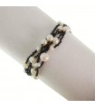 Rajola Women's Bracelet - Jazz Multistrand with Pearls and Black Spinels