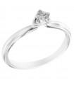 Davite&Delucchi Ring - Solitaire in 18k White Gold with Natural Diamond 0.15 ct - 0