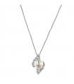 Coscia Necklace - in 18K White Gold with Australian Pearl and Natural Diamonds 0.51 Ct - 0