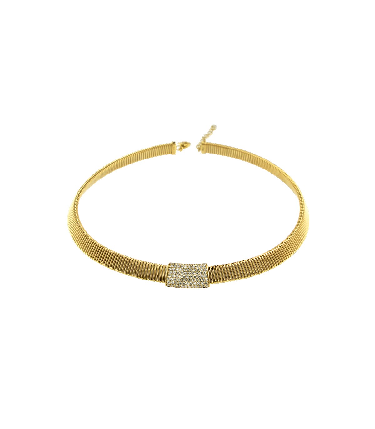 18K Yellow Gold Mesh Choker Necklace