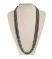 Rajola Necklace for Women - Long Waltz with Hematite and Labradorite