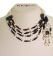 Rajola Necklace for Women - Vanità Choker with White Pearls and Onyx