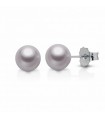 Lelune Earrings - Classic in 18K White Gold with Pearls 7-7.5 mm Lavender