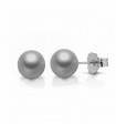 Lelune Earrings - Classic in 18K White Gold with 4.5-5 mm Gray Pearls - 0