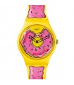 Orologio Swatch - The Simpsons Collection Seconds of Sweetness Giallo 41mm con Ciambella Rosa