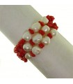 Rajola Women's Bracelet - Millegocce with Red Coral and Baroque Pearls