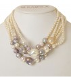 Rajola Necklace for Women - Bloom Multistrand Choker with River Pearls