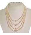 Collana Rajola da Donna - Fiaba Lunga Multifilo con Perle Bianche e Grigie