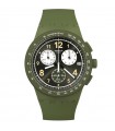 Swatch Watch - The November Collection Nothing Basic About Green 42mm Green Chronograph with White Details