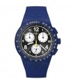 Swatch Watch - The November Collection Nothing Basic About Blue 42mm Blue Chronograph with White Details
